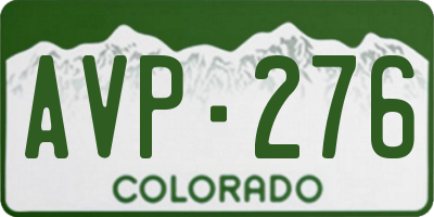 CO license plate AVP276
