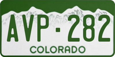 CO license plate AVP282