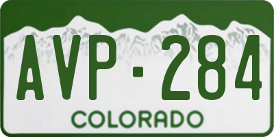 CO license plate AVP284