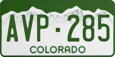 CO license plate AVP285