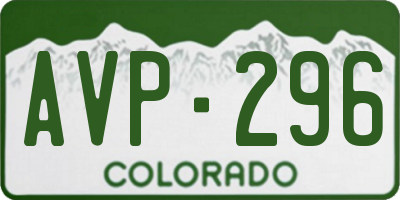 CO license plate AVP296