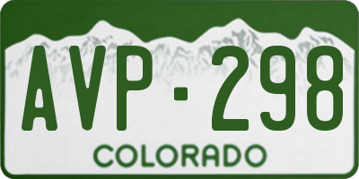 CO license plate AVP298