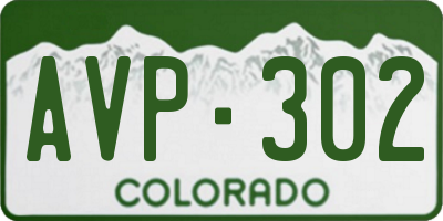 CO license plate AVP302
