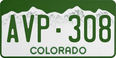 CO license plate AVP308