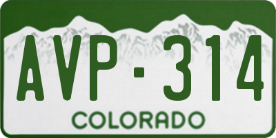 CO license plate AVP314