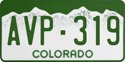 CO license plate AVP319