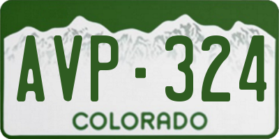 CO license plate AVP324