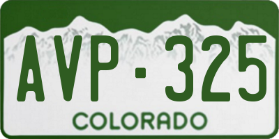 CO license plate AVP325