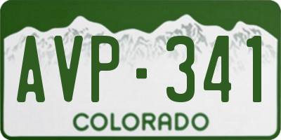 CO license plate AVP341