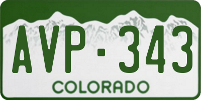 CO license plate AVP343