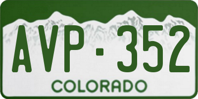 CO license plate AVP352
