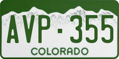 CO license plate AVP355