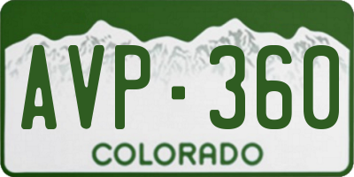 CO license plate AVP360