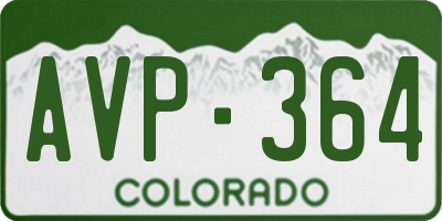 CO license plate AVP364