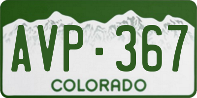 CO license plate AVP367