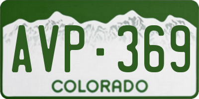 CO license plate AVP369
