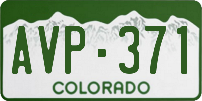 CO license plate AVP371
