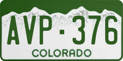 CO license plate AVP376
