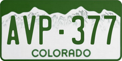 CO license plate AVP377