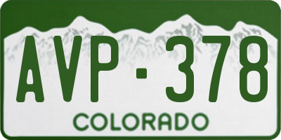 CO license plate AVP378