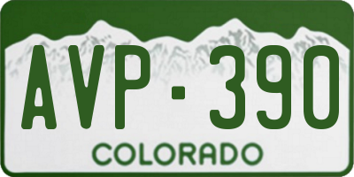 CO license plate AVP390