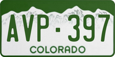 CO license plate AVP397