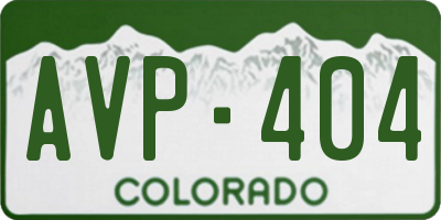 CO license plate AVP404