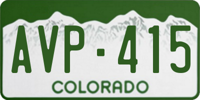 CO license plate AVP415