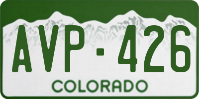 CO license plate AVP426