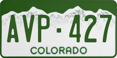CO license plate AVP427