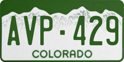 CO license plate AVP429