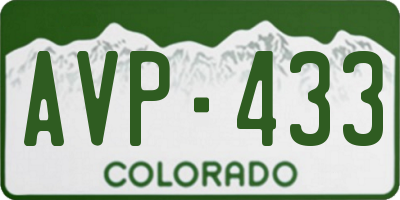 CO license plate AVP433
