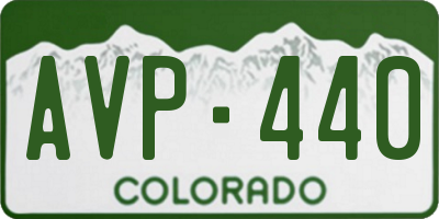 CO license plate AVP440