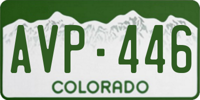 CO license plate AVP446