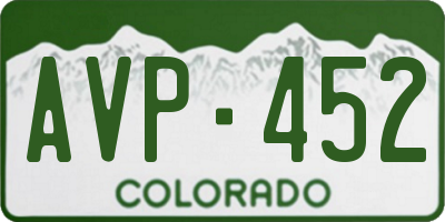 CO license plate AVP452