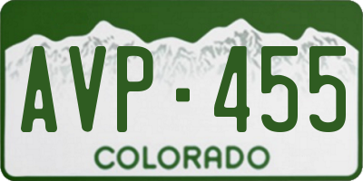 CO license plate AVP455