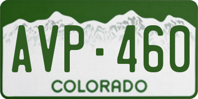 CO license plate AVP460