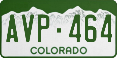 CO license plate AVP464
