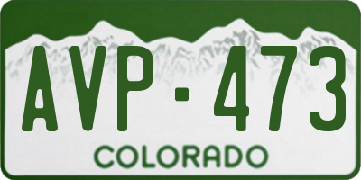 CO license plate AVP473