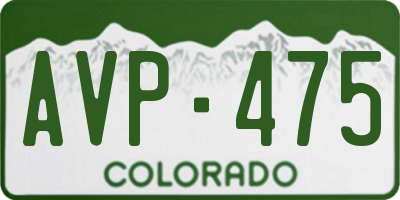 CO license plate AVP475