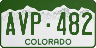CO license plate AVP482