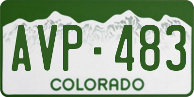 CO license plate AVP483