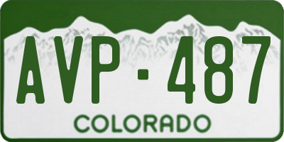 CO license plate AVP487