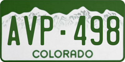 CO license plate AVP498