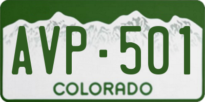CO license plate AVP501