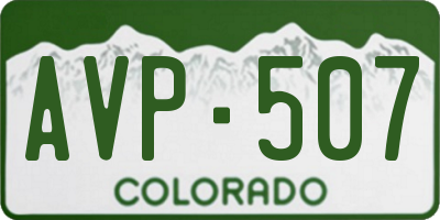 CO license plate AVP507