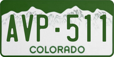 CO license plate AVP511
