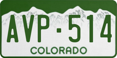CO license plate AVP514