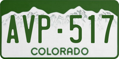 CO license plate AVP517