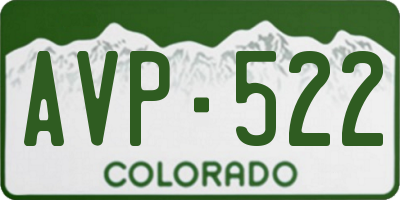 CO license plate AVP522